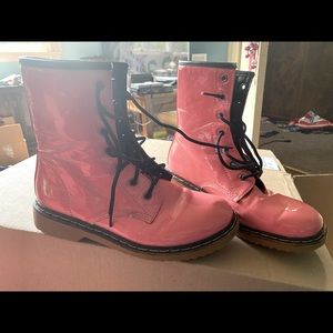 Wetseal pink military/combat boots size 9